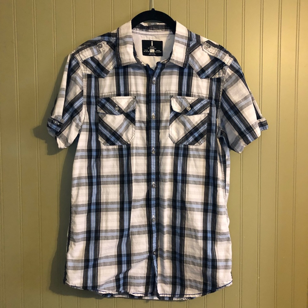I Jeans by Buffalo Short Sleeve Plaid Button Down